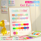 Double Rhythm 28Pcs 0.5Oz Gel Nail Polish Set Same Color Same Bottle Soak Off Gel Polish Kit Nail Art Manicure Salon DIY at Home for Women (Candy Neon Collection-T24-6)