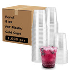 Karat [1000 ct] 8oz Plastic Cups, Clear Disposable Cold Cup for Iced Coffee, Soda, and Juice | 78mm (C-KC8)