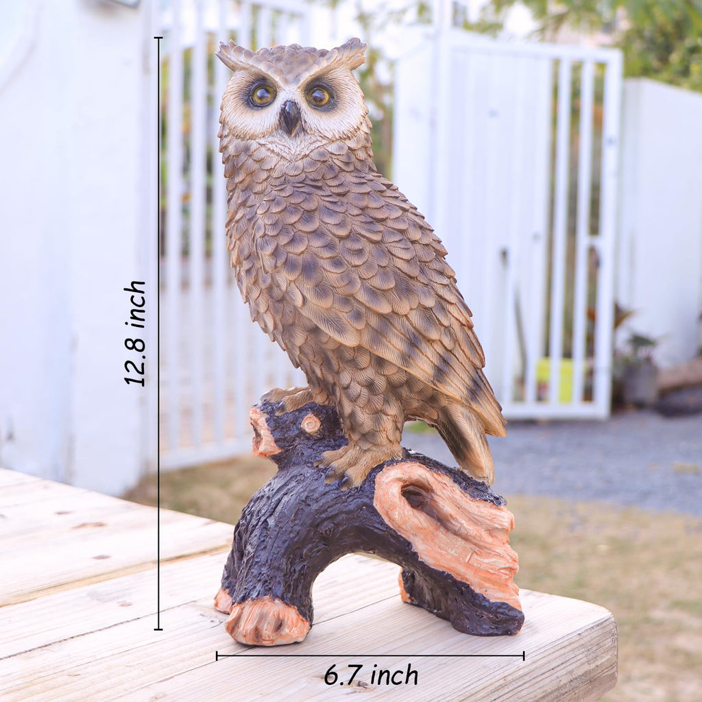 Owl Garden Statue Outdoor, Resin Outdoor Owl Statue, Owl Decoy Yard Decor