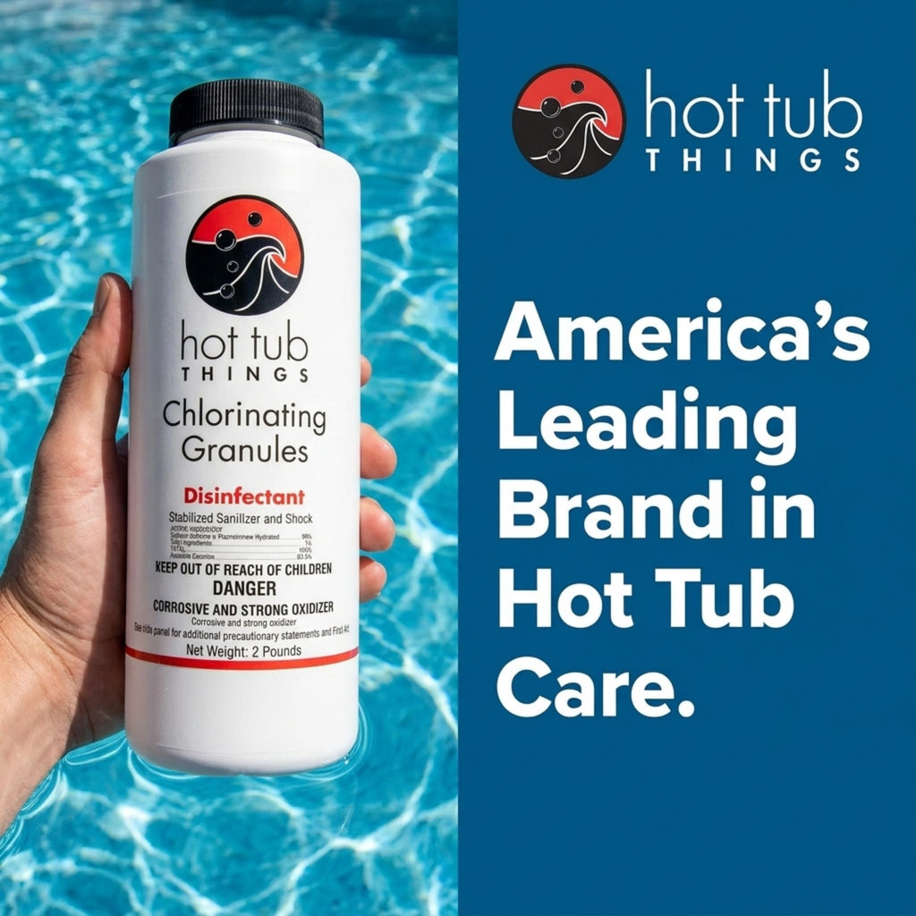Hot Tub Things Chlorine Granules for Hot Tub & Spa, Quick-Dissolving Chlorinating Concentrate Disinfectant & Oxidizer, Pool Sanitizer & Shock Treatment for Clean Water, Sodium Dichlor Powder, 2 lbs