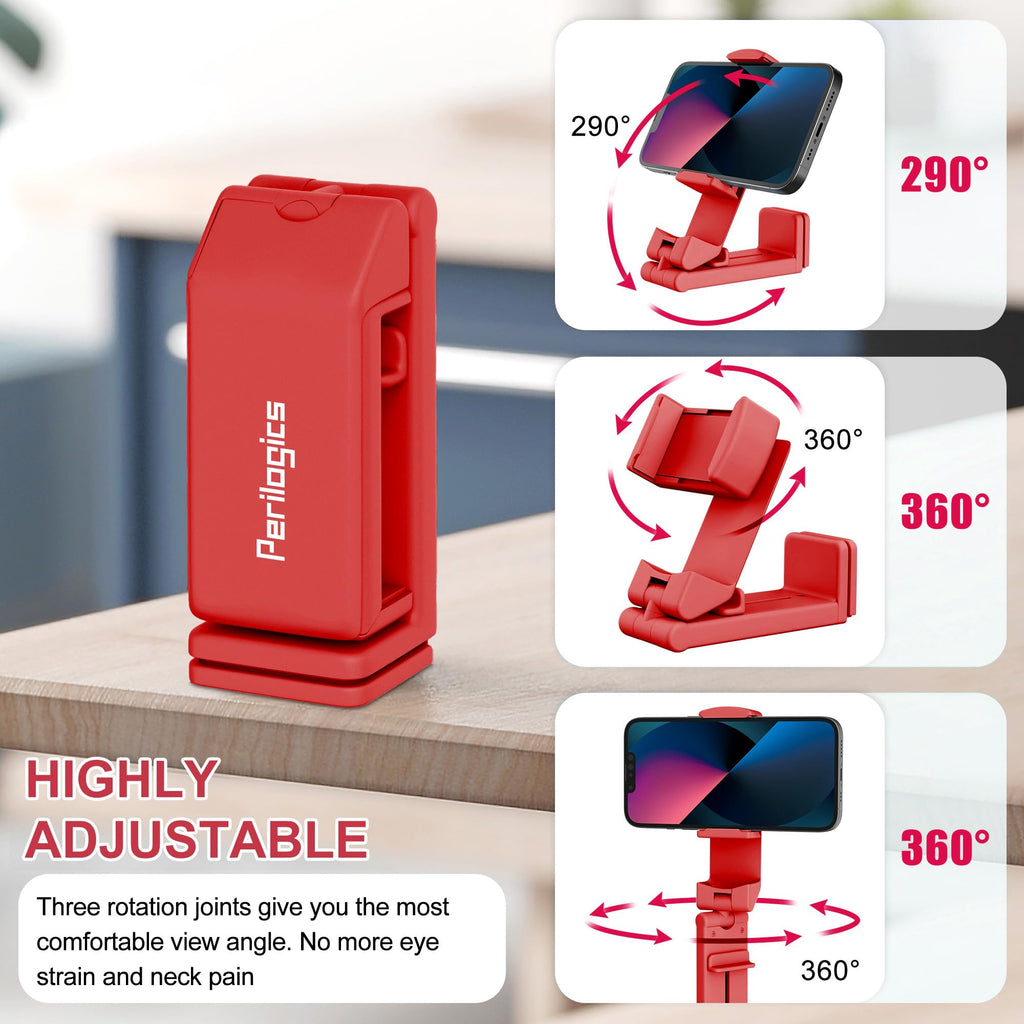Perilogics Airplane Phone Holder Mount Universal in Flight Hands Free Viewing with Multi-Directional Dual 360 Degree Rotation (Coral)
