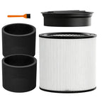 90304 Replacement Filter, 90585 Foam Sleeve Compatible with shopvac filter 90304 90350 90333 90585, Fits Most 5 Gallon and Above Wet Dry Vacuum Cleaner (1 Filters+1 Lid+2 Foam Sleeve Filter+1 Brush)