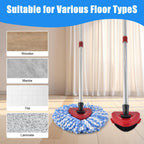 Hezane 4Pack Mop Replacement Head for O Cedar RinseClean 2 Tank System, Mop Replacement Base and Upgrade Scrub Brush for O-Cedar,Spin Microfiber Mop Refills for Cleaning All Floors