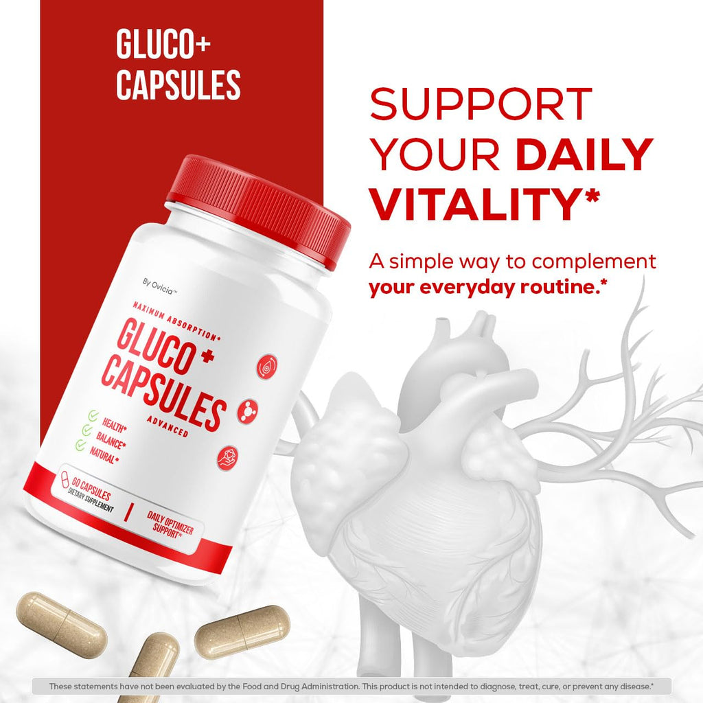 (3 Pack) GlucoCapsules - Official GlucoCapsules Advanced Premium Formula Pills Support Maximum Strength, All Natural Ingredients Vitamins for Overall Health & Wellness, 180 Capsules for 3 Months