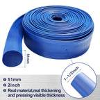 YASHINE PVC HOSE 1-1/2"*100ft, Pool Backwash Hose, Heavy Duty Reinforced Blue PVC Lay Flat Water, For Swimming Drain Pools and Clean Filters, with 2 Clamp
