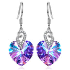 Kate Lynn Angel Wings 925 Sterling Silver Heart Dangle Earrings for Women