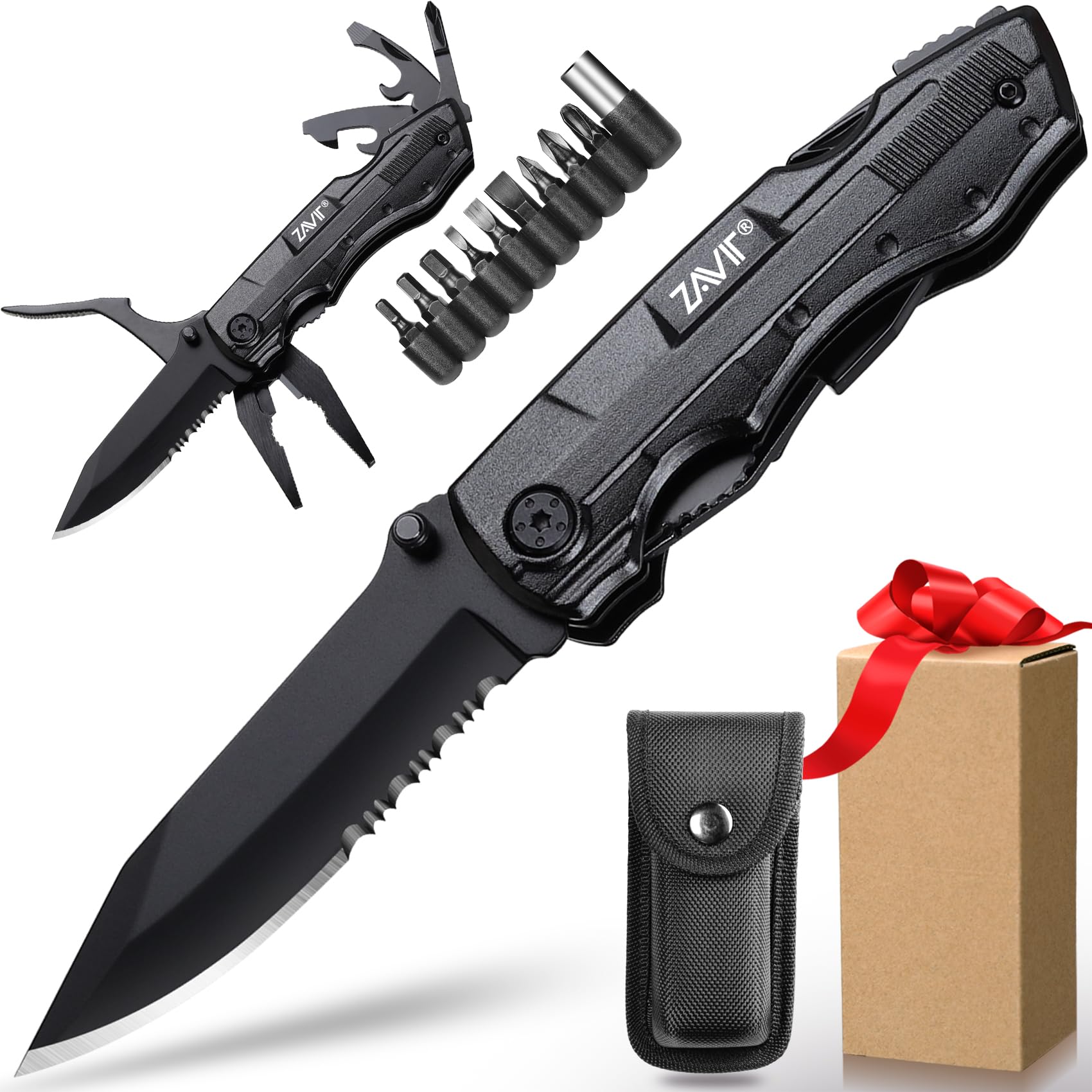 Gifts for Men Him Dad Husband, Multitool Knife, Mens Gifts for Christmas, Stocking Stuffers, Birthday Gift Ideas, Gadgets Gifts for Men Unique, Camping, Hunting