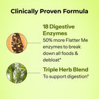 HUM Flatter Me Extra Strength Digestive Enzymes for Women, Men, Digestive Gut Bloating Supplement, Ginger, Peppermint Leaf, Fast Acting Anti Bloat Pills Multi Enzyme for Debloating, 60 Capsules
