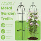 Lancisism 100% Metal Trellis for Climbing Plants Outdoor - Garden Metal Obelisk Trellis Vertical Plant Support for Climbing Vines & Flowers - Sturdy Steel Arch Trellis for Potted Plants Indoor Green