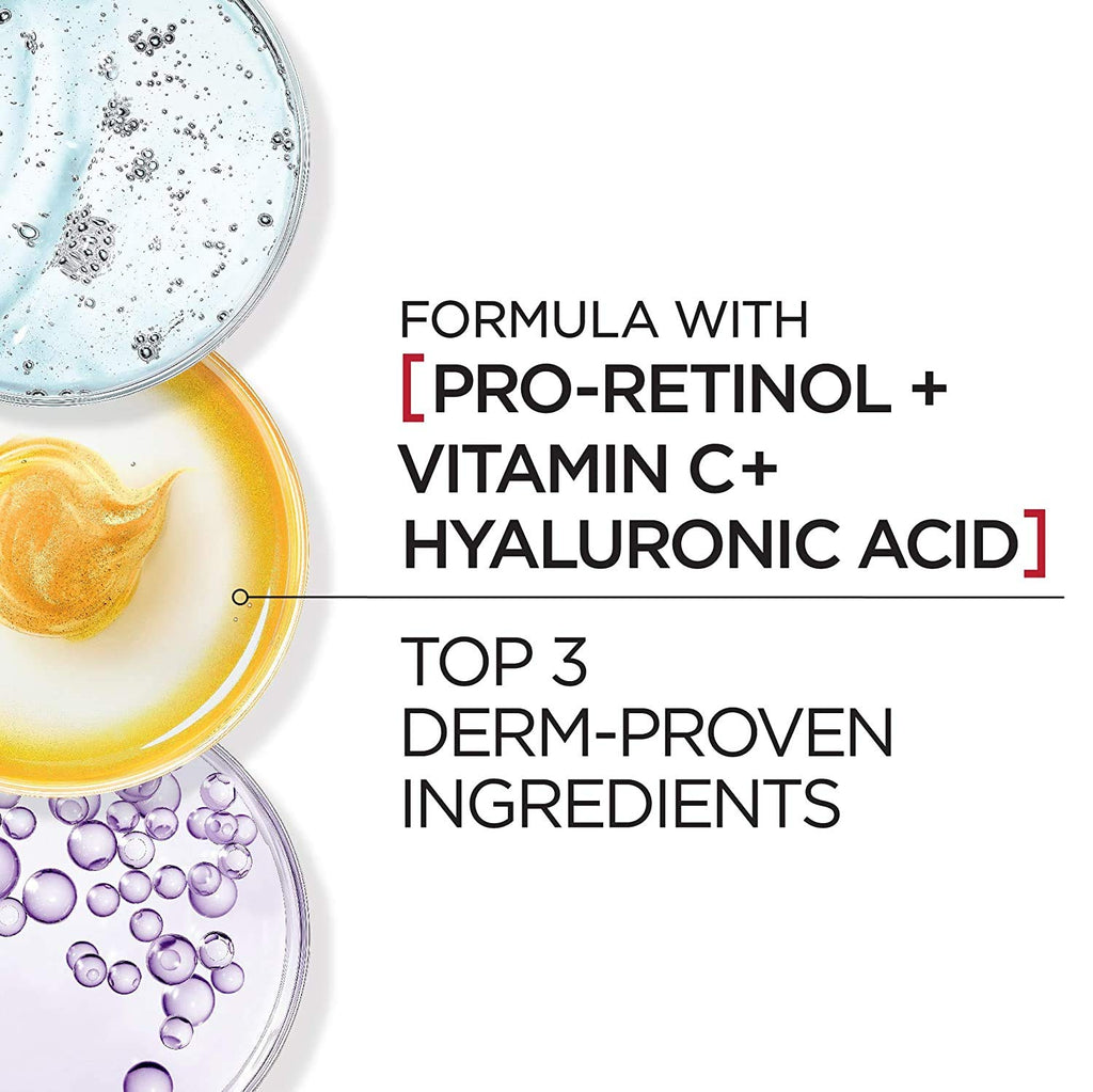 L'Oreal Paris Revitalift Triple Power Anti-Aging Broad Spectrum SPF 30 Sunscreen, Pro Retinol, Hyaluronic Acid & Vitamin C Lotion, Reduces Wrinkles 1.7 Oz