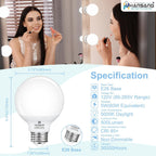 12 Pack G25 Globe Vanity Bathroom Light Bulbs 60W Equivalent 5000K Daylight