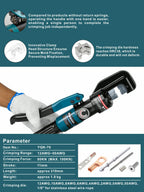 AMZCNC 10 Ton Hydraulic Battery Cable Crimper, 180° Rotating Head