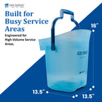 San Jamar Light Duty Plastic Ice Bucket Tote – Large Ice Bucket for Cocktail Bar, Parties, Catering Events, Restaurants, Buffets, Dual-Grip Handles, Blue, 6 Gallons