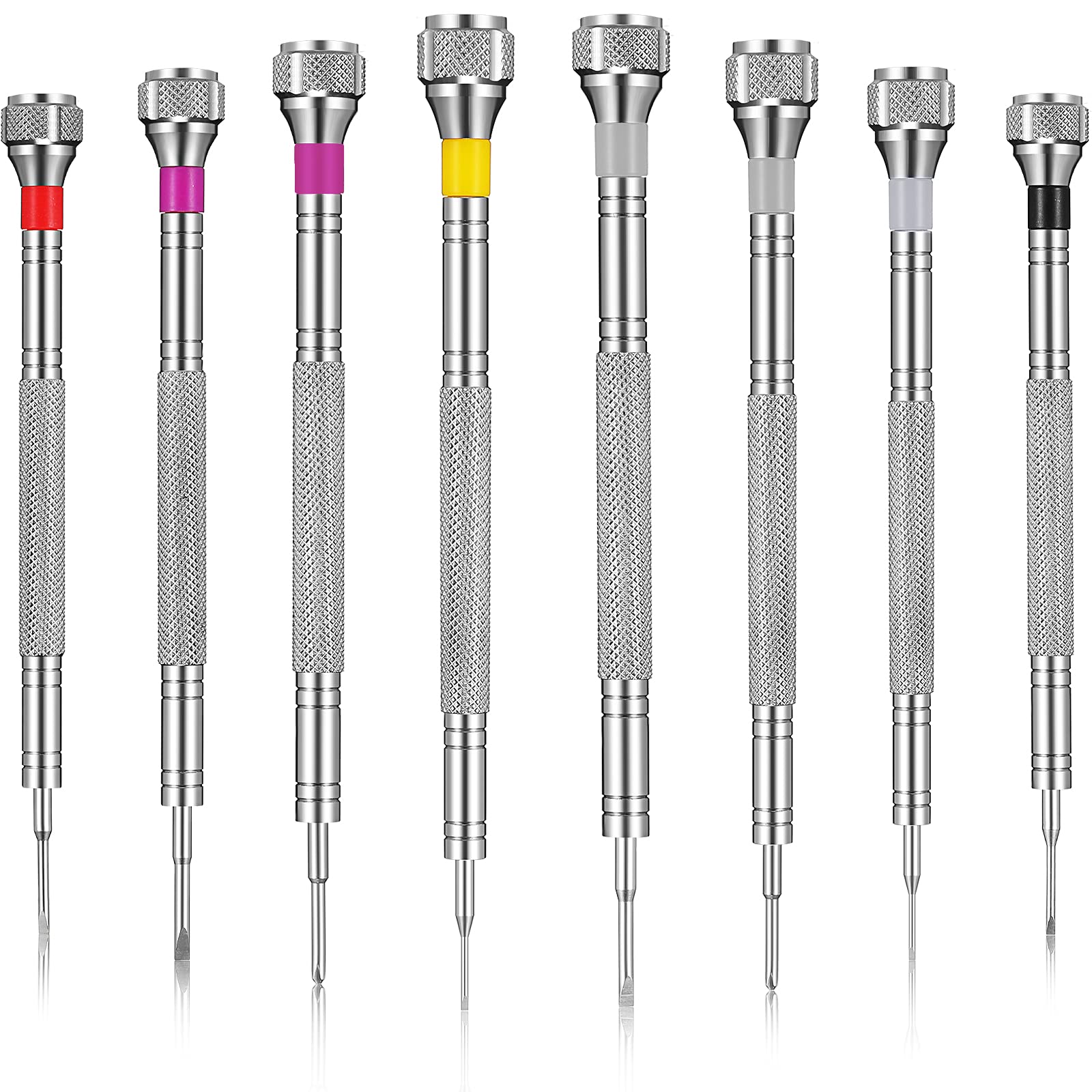 Chumia 8 Pieces Precision Jewelers Screwdriver Set, Micro Watch Repair Screwdriver Set 0.6-1.6 mm for Watch, Eyeglasses, Jewelry Work, Electronics Repair(Flathead, Phillips)