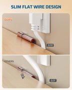 DEWENWILS 1 Ft Extension Cord with 3-Prong Flat Plug, 15A/1875W 14/3 SPT-3 Flat Wire, Space-Saving for Home Office Appliances & Electronics, ETL Certified, 3-Pack, White