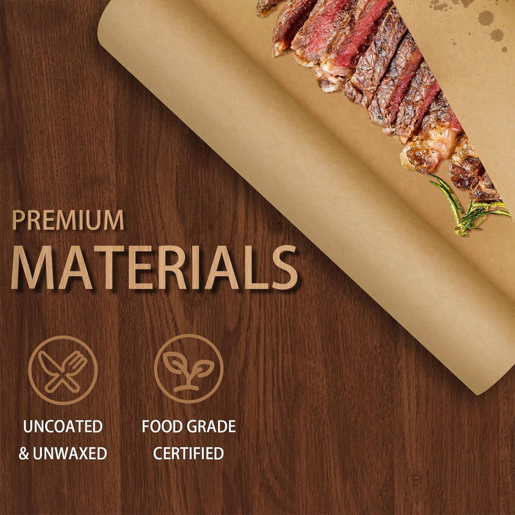 XKDOUS 17.5” x 30’ Brown Butcher Paper Roll for Smoking Meat, BBQ, Grilling