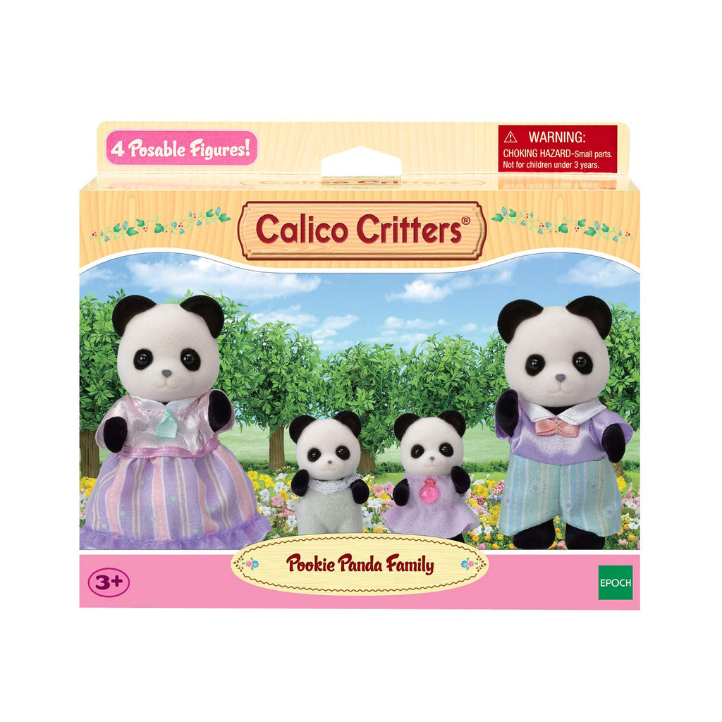 Calico Critters Pookie Panda Family, Dolls, Dollhouse Figures, Collectible Toys with 4 Figures Included