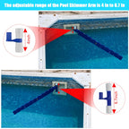Kardeep Pool Skimmer Arm, Skimmer Guard, Pool Skimmer, Pool Debris Skimmer Catcher, Hands Free Pool Skim-It Fits Most Skimmer Systems on In-ground Pools Outfall Within 4’ to 6.7’ - Blue (Blue)