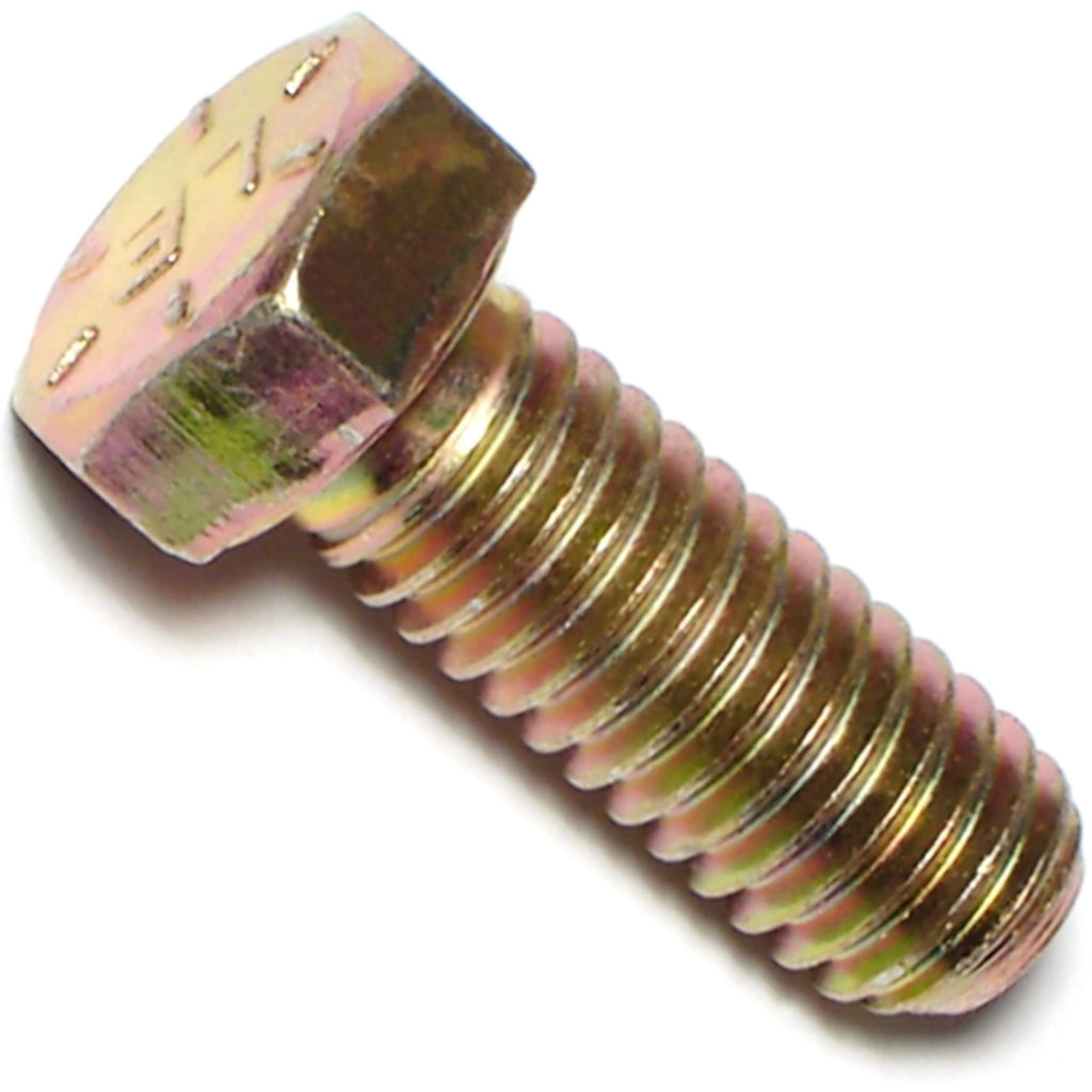 3/8-16 x 1 3/4 Hex Cap Screw, Grade 8 Coarse, Yellow Zinc - Pack of 10