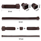 2 Pack Rain Gutter Downspout Extensions, Upgraded Flexible Drain Down Spout Extender for Rain Water Drainage, Each Extendable from 20" to 66", Combine to 10 ft with Connector(Brown)
