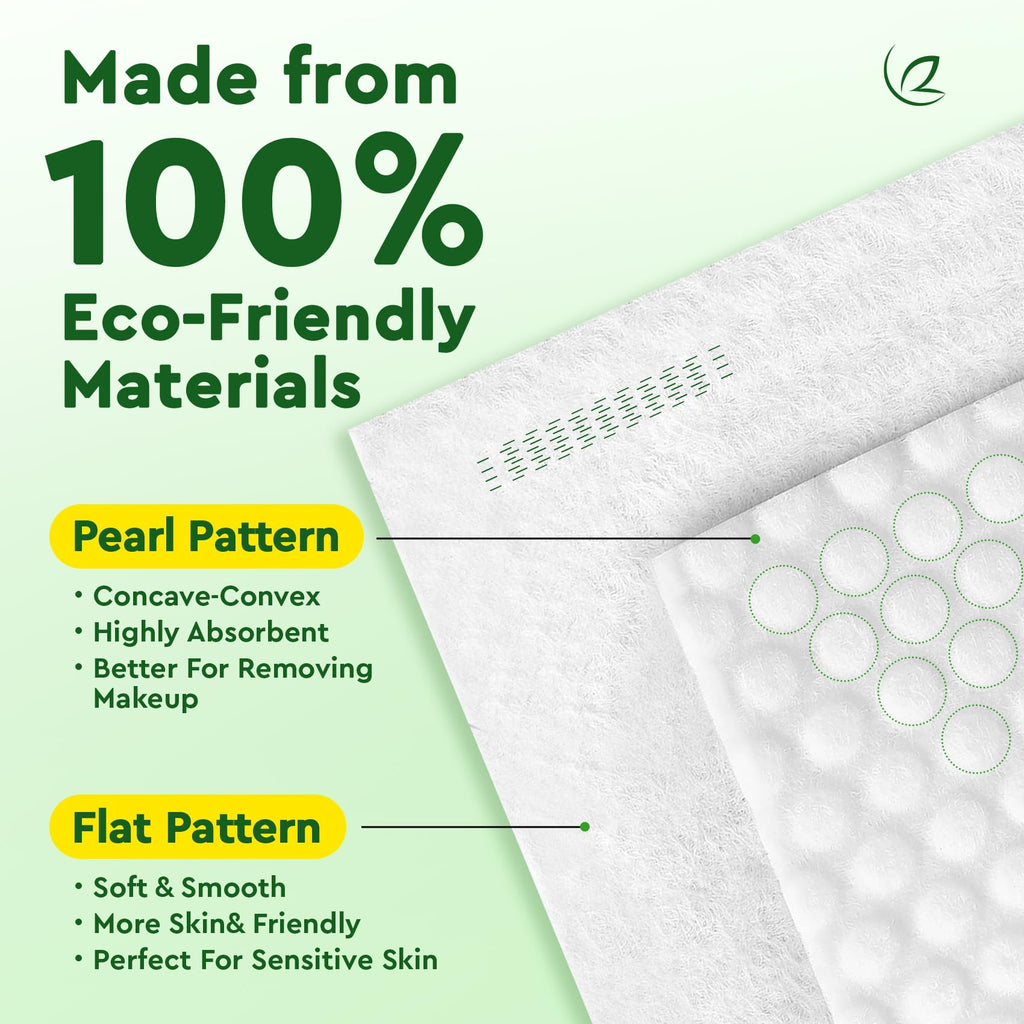Elvira 200 Count (2 Pack) Disposable Face Towels, Biodegradable Skincare Facial Cleansing Towels, Ultra Soft & Thick Makeup Remover Dry Wipes, Lint-Free & Vegan for Sensitive Skin, Travel Essential