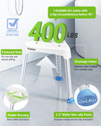 Space-Saving Triangular Shower Chair for Inside Shower, FSA/HSA Eligible 400 lbs Adjustable Shower Stool for Elderly and Disabled, Non-Slip Bathtub Chair with Stable-Bracing, Tool-Free Assembly, White
