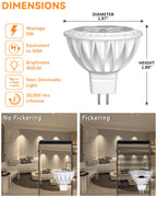 GOHDLAMP MR16 LED Bulbs 50W Halogen Equivalent Landscape Light Bulbs, 2700K Warm White 5W GU5.3 MR16 12V Spotlight Bulb, Non-Dimmable 38° Beam Angle for Landscape, Recessed, Track Lighting 6 Pack