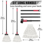 IOPRETTY Commercial Mops for Floor Cleaning - Looped-End Heavy Duty Wet Mop