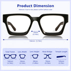 YDAOWKN Oversized Blue Light Blocking Glasses for Woman Rectangle Frame Fashion Chic Preppy Anti Eyestrain