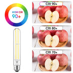 Gozelux 7.3 Inch Long Tubular Vintage LED Edison Bulbs, 6W, Equivalent 60W, High Brightness Daylight 5000K, T10 LED Filament Bulbs with 90+ CRI, E26 Medium Base, Dimmable, Clear Glass, Pack of 6