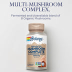 SOLARAY Fermented Mushroom Complete - Organic Chaga, Reishi, Shiitake, Cordyceps, Turkey Tail Mushroom and Lions Mane Supplement Capsules - 8 Mushroom Supplement - Non-GMO, 30 Servings, 60 VegCaps