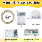 4 Pack Fairy Lights Battery Operated 16FT 50 LED String Lights Warm White