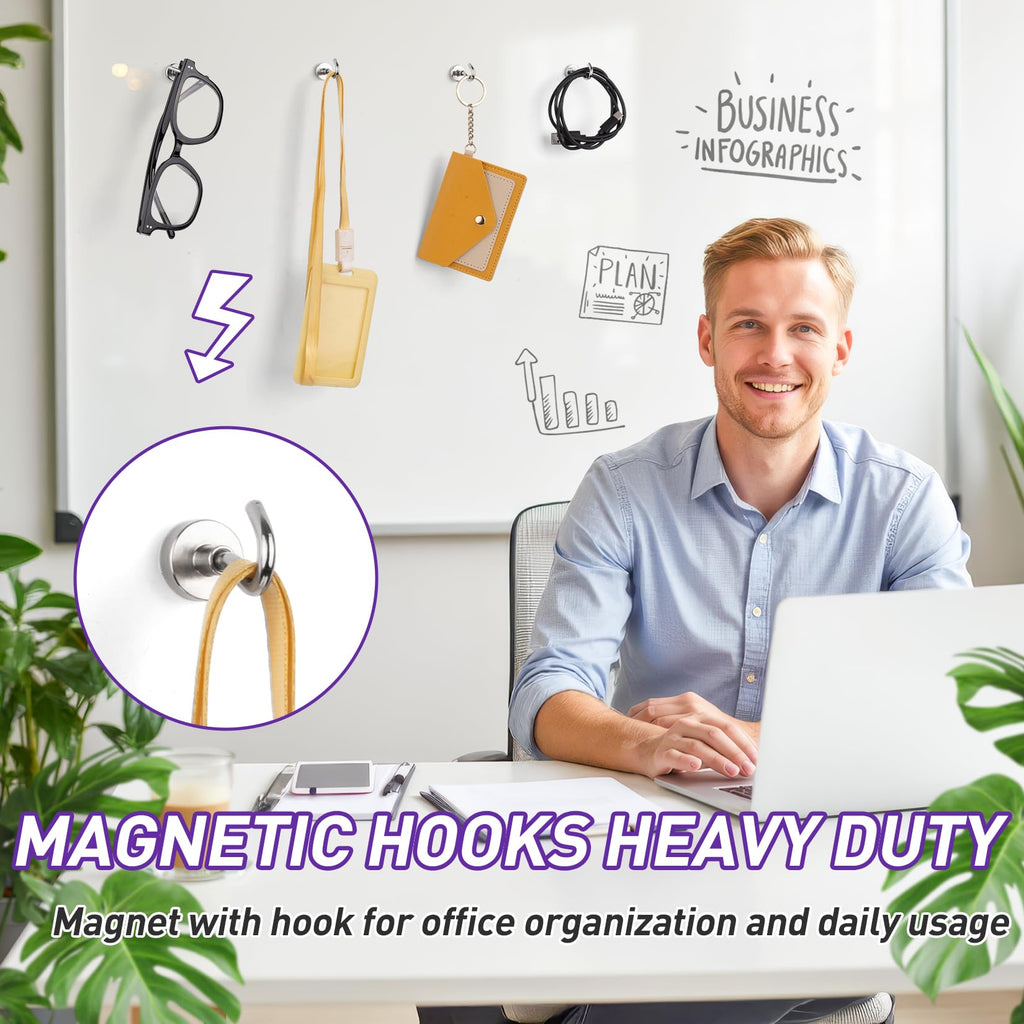 200 Pack Magnetic Hooks for 2026 Cruise Cabins Beach Vacation 30lbs+ Heavy Duty Magnet with Hook Metal Magnetic Hooks for Kitchen Fridge Grills Hanging Magnet Hooks for Classroom Locker Whiteboard