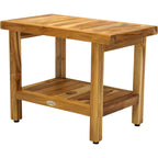 AquaTeak The Original 24" Spa Teak Shower Bench with Shelf
