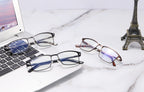 CRGATV 3-Pack Reading Glasses for Men Blue Light Blocking Metal Full Wide Frame Computer Readers Anti UV/Eye Strain/Glare (+1.75 Magnification Strength)