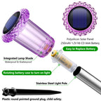 DenicMic Solar Lights Outdoor 10 Pack Waterproof Purple LED Stainless Steel Stake Outside Lights for Yard Pathway Garden Driveway Walkway Landscape Path Lighting Halloween Decorations Outdoor