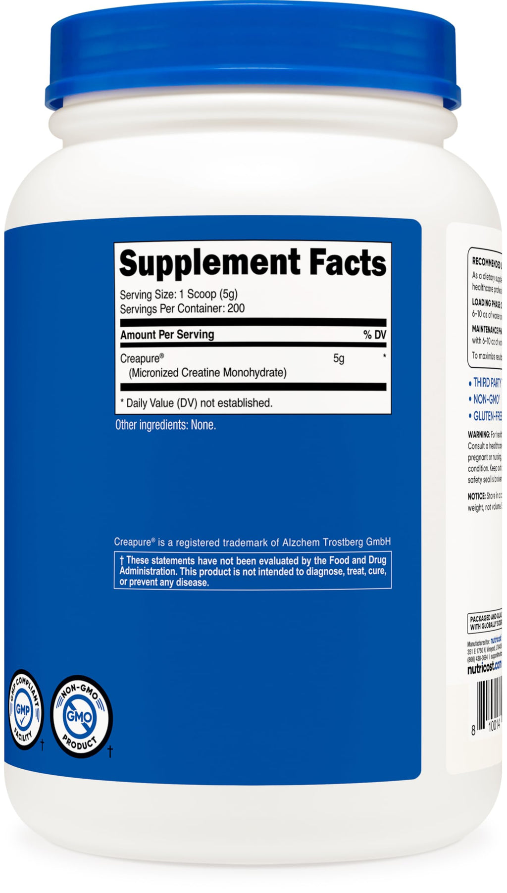 Nutricost Creapure® Creatine Monohydrate Powder 1KG