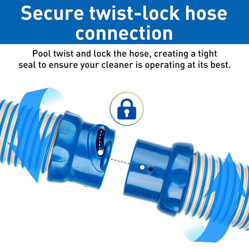 Pool Vacuum Hose, 3 Pack Twist Lock Pool Cleaner Hose Replacement for MX6 MX8, 39-Inch Swimming Pool Vacuum Hoses for Inground Pools, Easy Connect