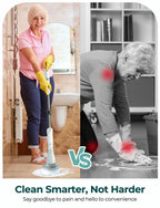 Sweepulire Electric Spin Scrubber SW1, Shower Scrubber with Long Handle, 2 Spin Speeds, Electric Bathroom Scrubber with 8 Replacement Heads, Bath Tub Cleaner Brush for Floor, Tub, Shower, Tile