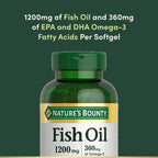 Nature's Bounty Fish Oil + Calcium with D3 Bundle – Heart, Bone & Immune Health Support, Omega-3 1200mg, 200 Softgels + Calcium 1200mg, Vitamin D3, 2x120 Ct – Wellness Duo Pack
