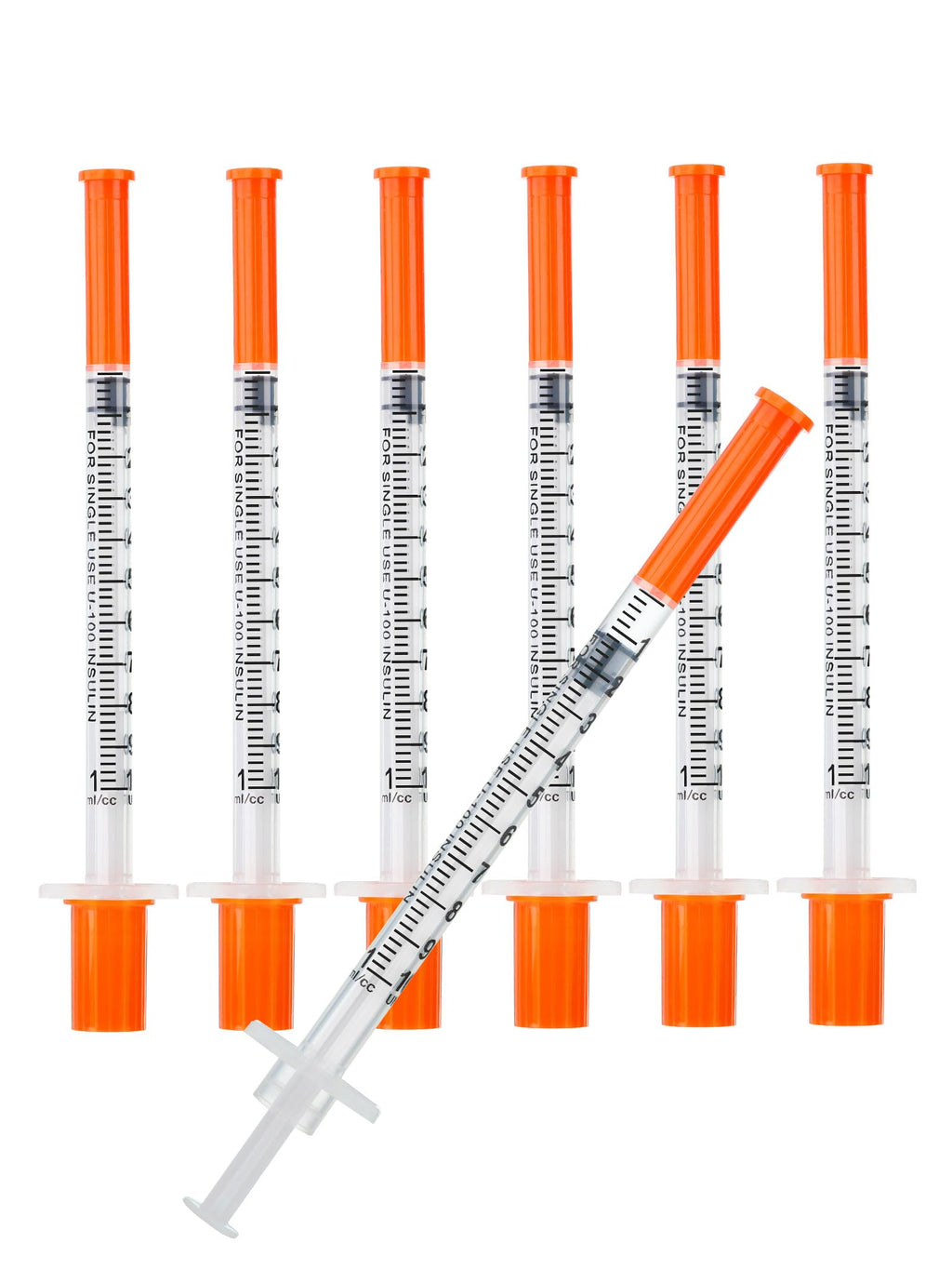 1ml Syringes 31G x 1/4" 6mm Disposable Lab Syringe with Caps, 100 Pack