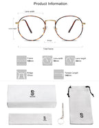 SOJOS Blue Light Blocking Computer Glasses Round Eyewear Anti Blue Light Lens Preppy Chic SJ5024 with Demi Frame/Anti-Blue Light Lens