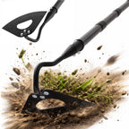 HANGMAICOME Garden Hoe Weeder Removal - Heavy Duty Weed Hoes for Gardening,55" Stand Up Long Handle, Sharp Hollow Blade,Push Pull Hand Weeding Tool for Garden Bed, Yard,Lawn Landscaping