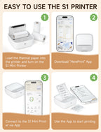 iDPRT Mini Sticker Printer Sticker, Thermal Maker Machine with 1 Roll Paper