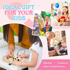 Unicorn Wooden Busy Board Sensory Toys with 8 LED Light switches,Christmas Travel Toys Montessori Toys for 1 Year Old Babies Toodler