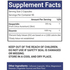 VitaCosmoX Diosmin Hesperidin 1200 mg Complex, 180 Capsules, Citrus Bioflavonoids Rich Fruit Extract, 100% Vegetarian, Non-GMO & Gluten Free Diosmin Supplement with Max Strength