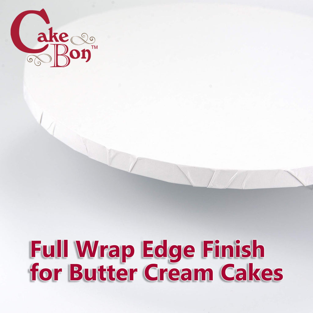 Cakebon Cake Boards Square - Sturdy 1/2 Inch Thick Drums - 10 Inch Professionally Wrapped Edges Black 6-Pack