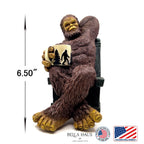 Bella Haus Bigfoot Garden Statue | Sasquatch Enjoying Morning Coffee | Whimsical Bigfoot Cabin Décor for Yard Patio Office or Home | Mythical Coffee-Loving Sasquatch Figurine | Hand-Painted Resin