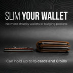 Mountain Voyage Co Minimalist Wallet for Men & Women - Slim RFID Wallet, Scratch Resistant, Credit Card Holder & Money Clip, Easily Removable Money & Cards, (Beech Wood Carbon)