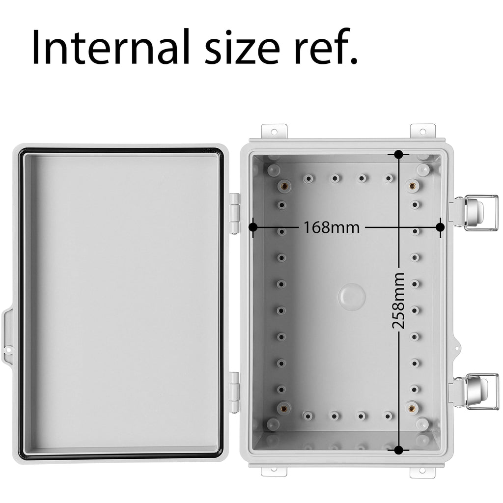 Gratury Junction Box, IP67 Waterproof Plastic Enclosure for Electrical Project, Hinged Grey Cover, Includes Mounting Plate and Wall Bracket (Grey Cover, 11.4"×7.5"×5.5")